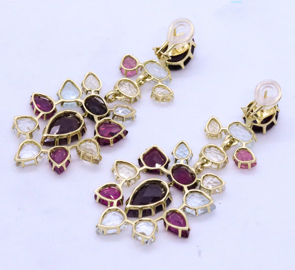 H. STERN 18 KT GOLD HARMONY JEWELED EARRINGS BY DIANE VON FURSTENBERG 67.7 CARATS