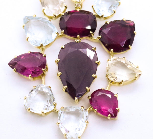 H. STERN 18 KT GOLD HARMONY JEWELED EARRINGS BY DIANE VON FURSTENBERG 67.7 CARATS