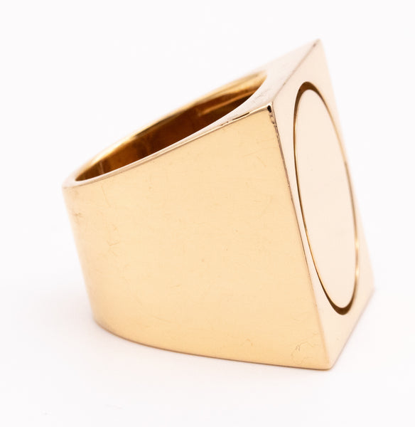 KURT AEPLI FOR BURCH 1960 SWISS GEOMETRIC RING IN 18 KT GOLD