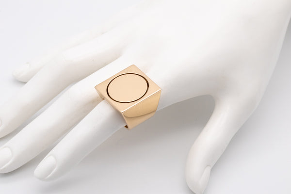 KURT AEPLI FOR BURCH 1960 SWISS GEOMETRIC RING IN 18 KT GOLD