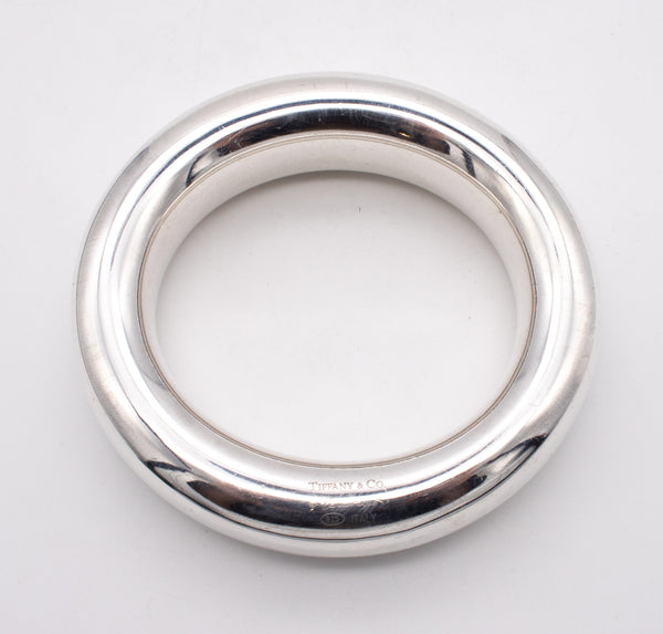 TIFFANY & CO 1981 BY ELSA PERETTI LARGE DOUGHTNUT BANGLE IN STERLING SILVER