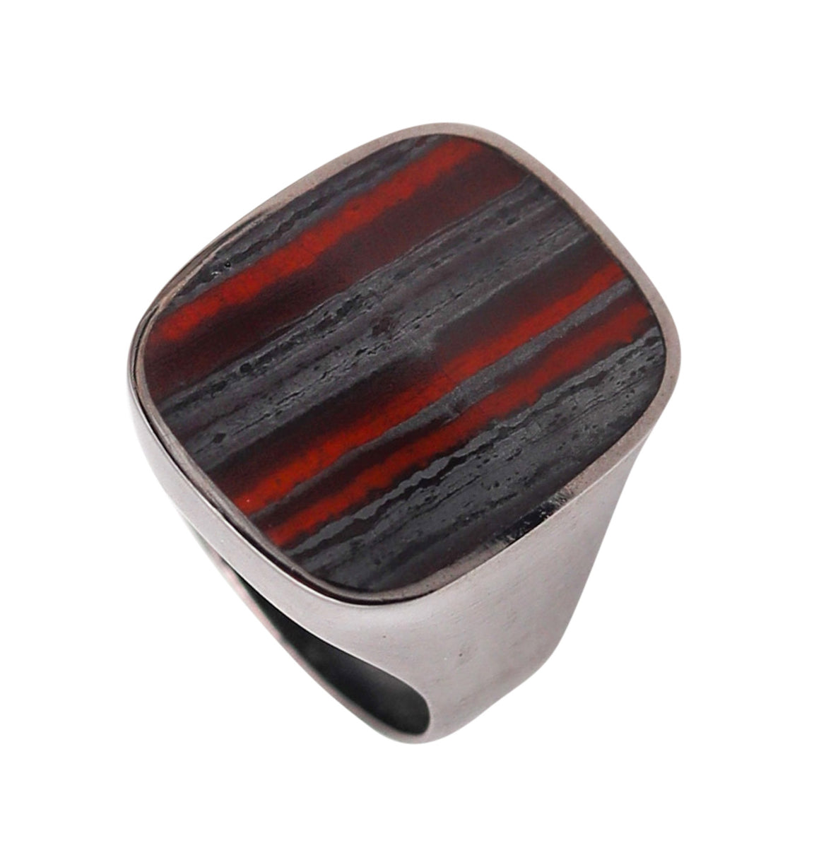 Gucci 1990 Tom Ford Signet Ring In 18Kt White Gold With Jasper