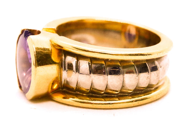 GEORG JENSEN JAN JORGENSEN 18 KT RING WITH MUNSTEINER CUT 4 Ct AMETHYST