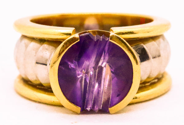 GEORG JENSEN JAN JORGENSEN 18 KT RING WITH MUNSTEINER CUT 4 Ct AMETHYST