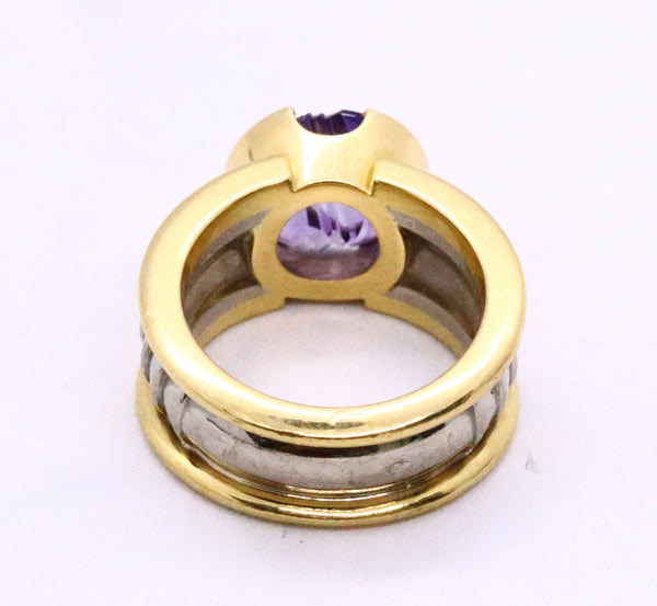 GEORG JENSEN JAN JORGENSEN 18 KT RING WITH MUNSTEINER CUT 4 Ct AMETHYST