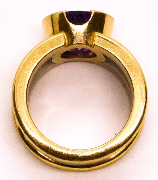 GEORG JENSEN JAN JORGENSEN 18 KT RING WITH MUNSTEINER CUT 4 Ct AMETHYST