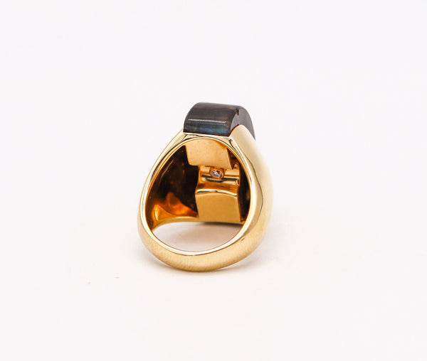 Aletto Brothers Geometric Cocktail Ring In 18Kt Yellow Gold With Labradorite