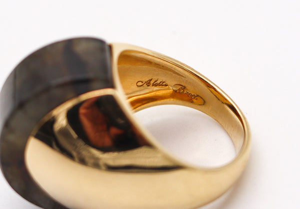 Aletto Brothers Geometric Cocktail Ring In 18Kt Yellow Gold With Labradorite