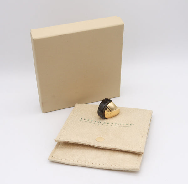Aletto Brothers Geometric Cocktail Ring In 18Kt Yellow Gold With Labradorite
