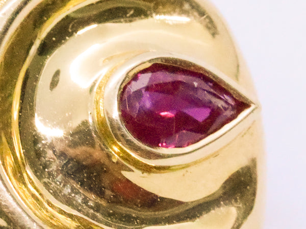 ANDREW CLUNN RUBY & DIAMONDS 18 KT EARRINGS CLIPS