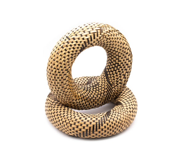 AFRICA, BELGIAN CONGO 1950 VINTAGE PAIR OF BRACELETS, WOVEN FROM NATURAL FIBERS