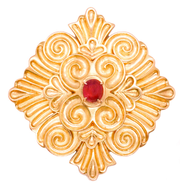 WANDER FRANCE 3.41 CT AGL BURMA RUBY 18 KT BROOCH PIN
