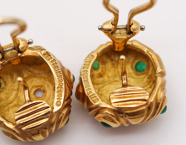 Angela Cummings Studios Free Forms Clip Earrings In 18Kt Gold With Emeralds