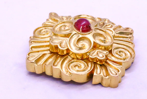 WANDER FRANCE 3.41 CT AGL BURMA RUBY 18 KT BROOCH PIN