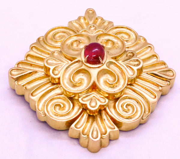 WANDER FRANCE 3.41 CT AGL BURMA RUBY 18 KT BROOCH PIN