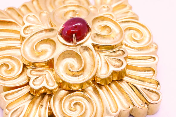 WANDER FRANCE 3.41 CT AGL BURMA RUBY 18 KT BROOCH PIN