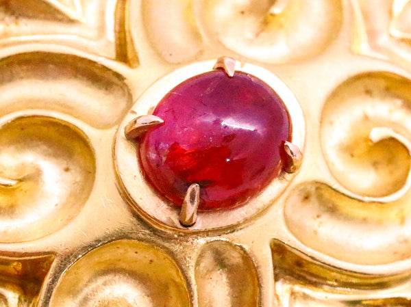 WANDER FRANCE 3.41 CT AGL BURMA RUBY 18 KT BROOCH PIN