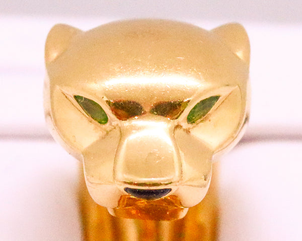 CARTIER PARIS PANTHERE TZAVORITE & ONYX 18 KT RING