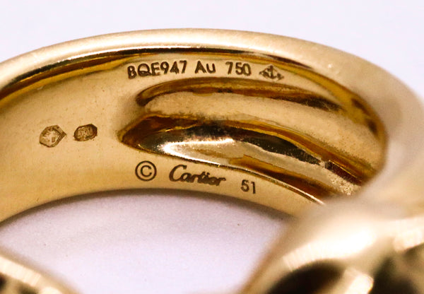 CARTIER PARIS PANTHERE TZAVORITE & ONYX 18 KT RING