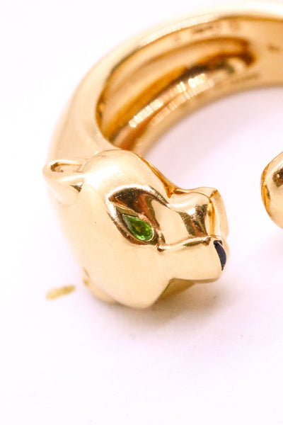 CARTIER PARIS PANTHERE TZAVORITE & ONYX 18 KT RING