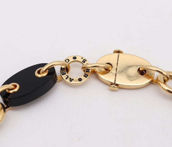 Aletto Brothers Geometric Mariner Necklace In 18Kt Yellow Gold With Black Onyxes