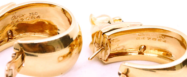 CARTIER PARIS 18 KT JEWELED SIGNATURE PANTHERE EARRINGS CLIPS