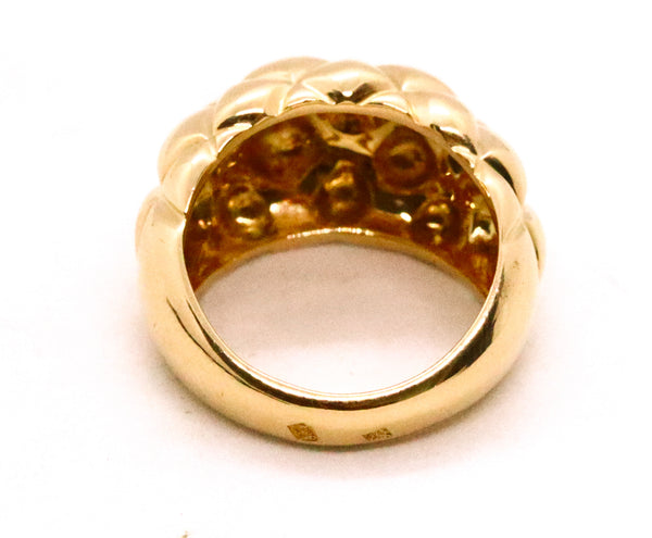 CHAUMET PARIS QUILTED PILLOWED PATTERN 18 KT RING