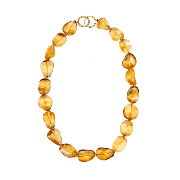 -Tiffany Co. By Paloma Picasso Necklace In 18Kt Gold With 500 Ctw Citrines