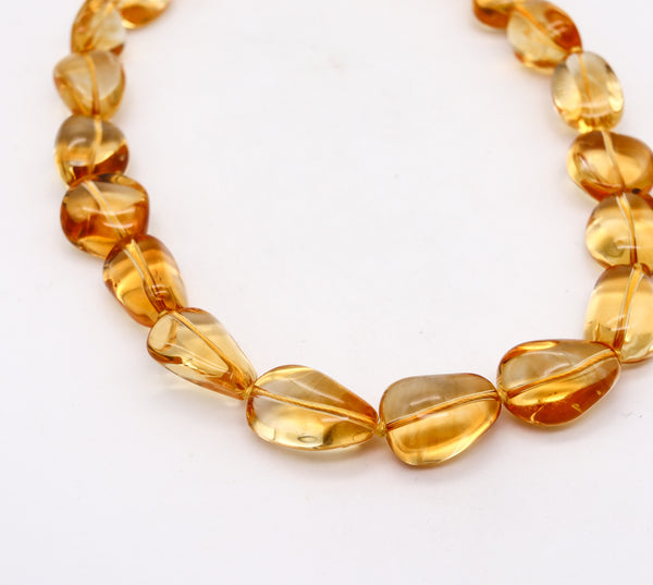 -Tiffany Co. By Paloma Picasso Necklace In 18Kt Gold With 500 Ctw Citrines