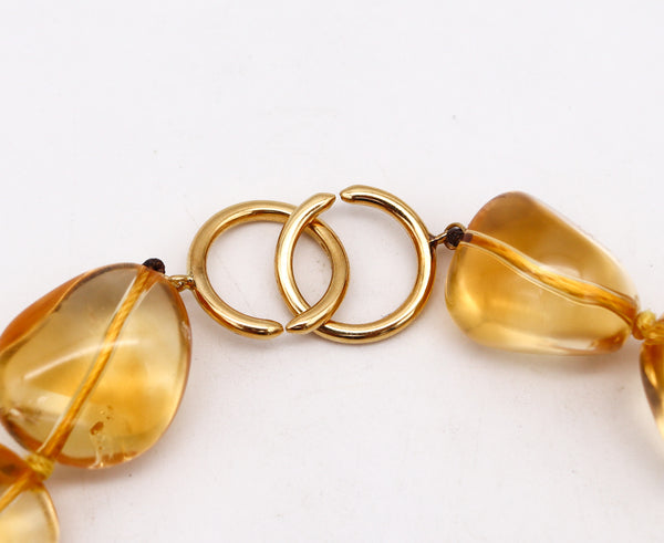 -Tiffany Co. By Paloma Picasso Necklace In 18Kt Gold With 500 Ctw Citrines