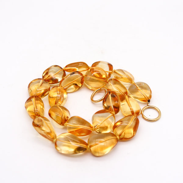 -Tiffany Co. By Paloma Picasso Necklace In 18Kt Gold With 500 Ctw Citrines