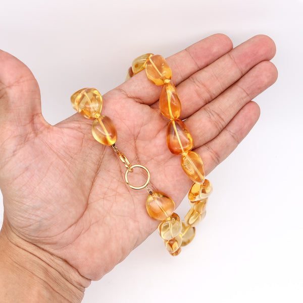 -Tiffany Co. By Paloma Picasso Necklace In 18Kt Gold With 500 Ctw Citrines