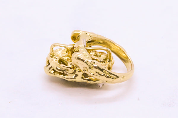 PETER LINDEMAN VINTAGE DIAMONDS 18 KT GOLD RING PENDANT