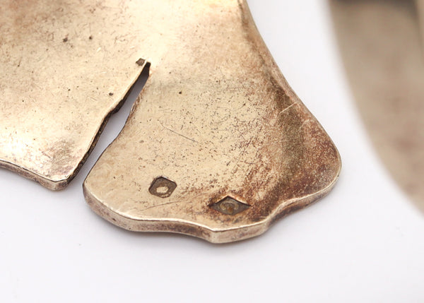 -Paul Oudet 1970 Prototype Gingko Cuff Bracelet In 18Kt Gilt Vermeil Over Silver