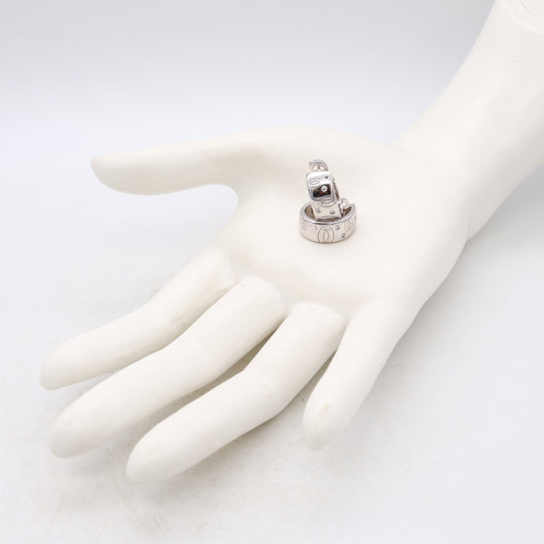 Cartier Paris C De Cartier Huggies Clips Earrings In 18Kt White Gold With VVS Diamonds