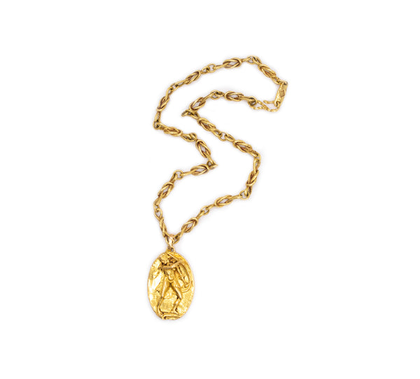 GERMANO, NINO D'ANTONIO 18 KT CHAIN NECKLACE WITH HERCULES MEDALLION