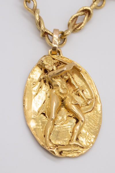 GERMANO, NINO D'ANTONIO 18 KT CHAIN NECKLACE WITH HERCULES MEDALLION