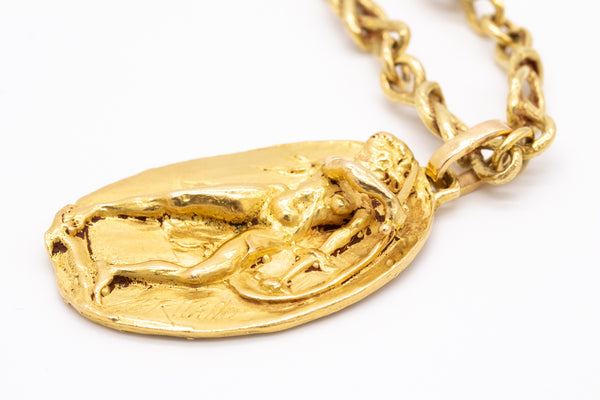 GERMANO, NINO D'ANTONIO 18 KT CHAIN NECKLACE WITH HERCULES MEDALLION