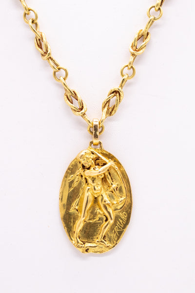GERMANO, NINO D'ANTONIO 18 KT CHAIN NECKLACE WITH HERCULES MEDALLION