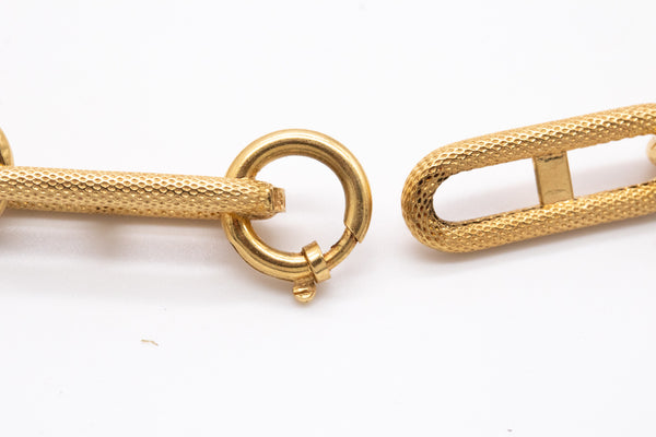 GEOMETRIC LINKS CHAIN IN TEXTURED 18 KT YELLOW GOLD