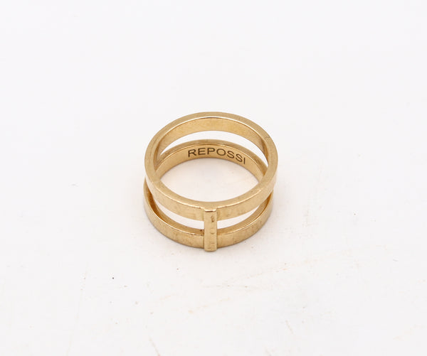 *Repossi Paris modern Geometric Berbere double rings Band in solid 18 kt yellow gold