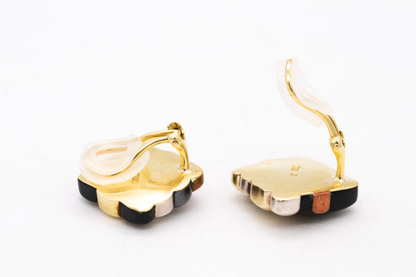 Tiffany Co 1970 By Angela Cummings Geometric Earrings In 18Kt Yellow Gold With Gemstones