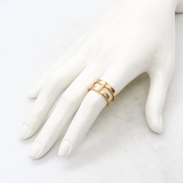 *Repossi Paris modern Geometric Berbere double rings Band in solid 18 kt yellow gold