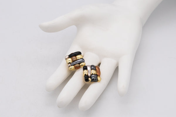 Tiffany Co 1970 By Angela Cummings Geometric Earrings In 18Kt Yellow Gold With Gemstones