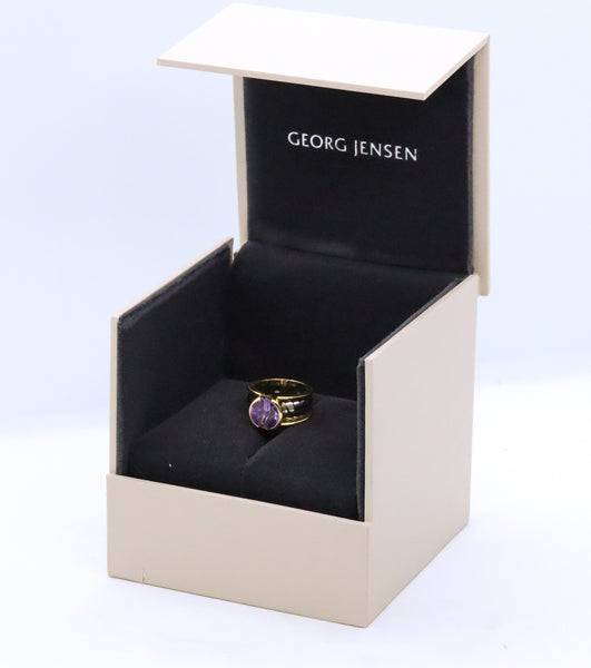 GEORG JENSEN JAN JORGENSEN 18 KT RING WITH MUNSTEINER CUT 4 Ct AMETHYST