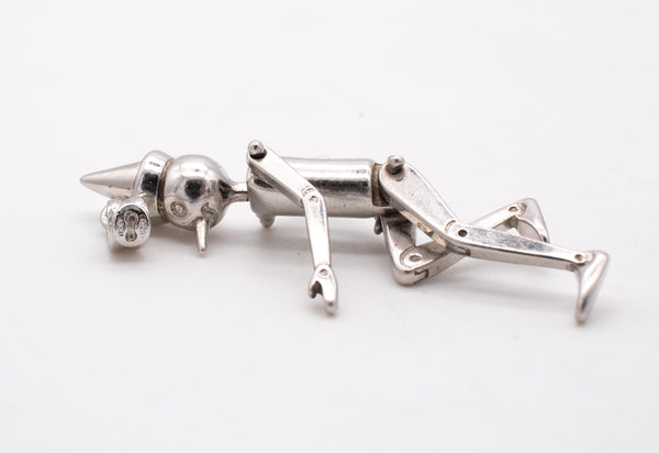 UNOAERRE 1970'S VINTAGE ARTICULATED PINOCCHIO PENDANT IN .925 STERLING SILVER