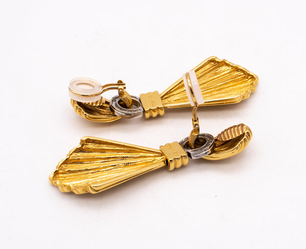 CHARLES TURI 18 KT YELLOW GOLD DROP EARRINGS WITH 1 Cts OF VS DIAMONDS
