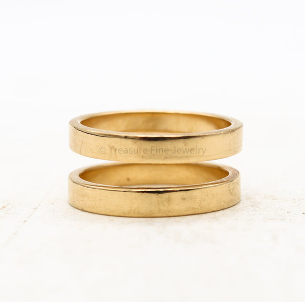 *Repossi Paris modern Geometric Berbere double rings Band in solid 18 kt yellow gold