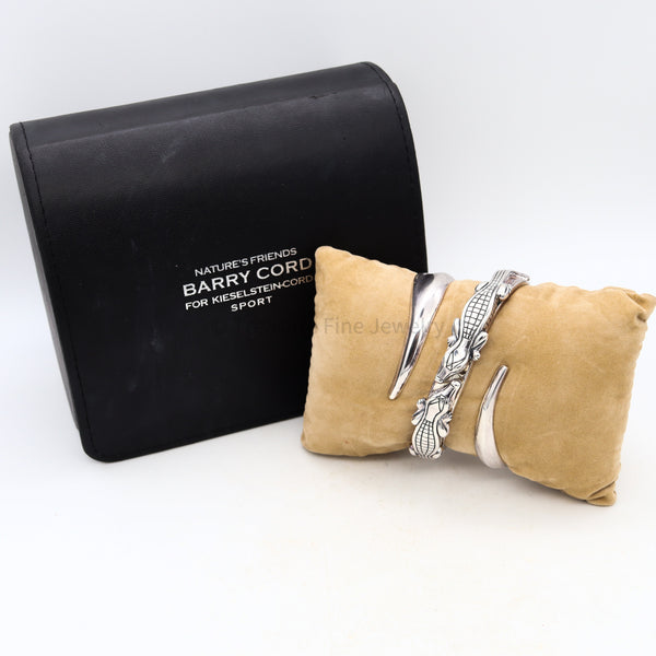 *Kieselstein Cord double Alligators bangle cuff in solid .925 Sterling Silver