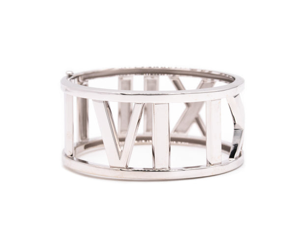 TIFFANY & CO 18 KT WHITE GOLD ATLAS COLLECTION BRACELET CUFF